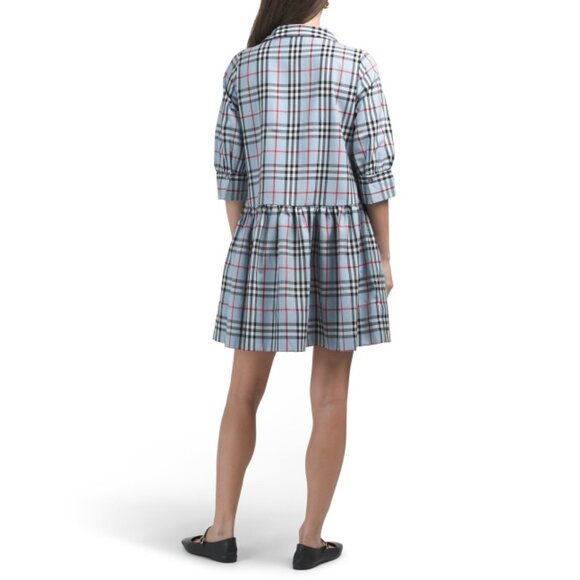 GRETCHEN SCOTT PLAID COMBO Three-quarter Sleeve Plaid Mini8 Dress - Picture 2 of 2